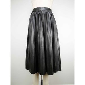 Nasty Gal Vegan Leather Pleated Skirt Large