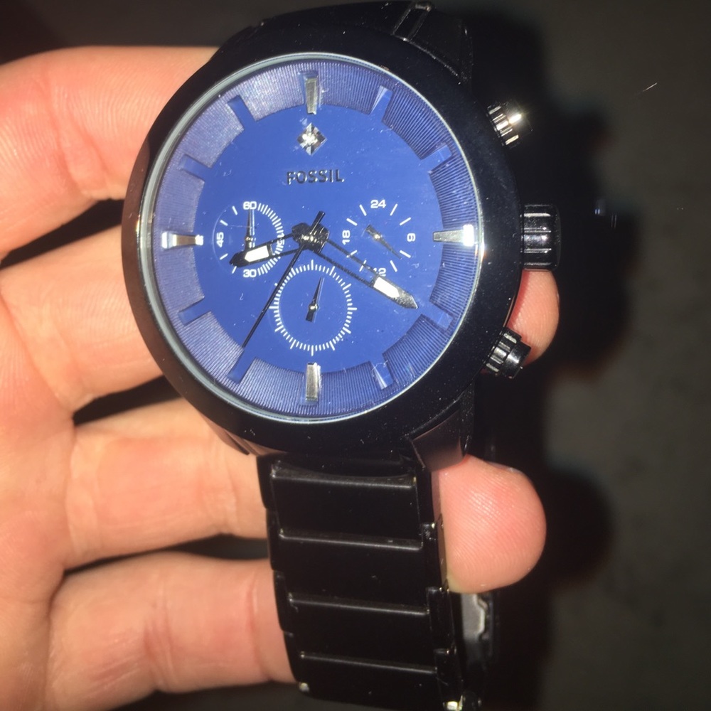 Fossil Watch - Black with Blue Face