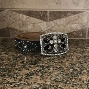Guess rhinestone belt with buckle M