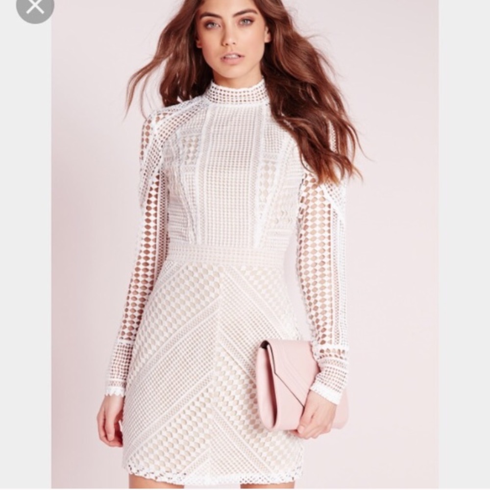Missgiuded premium high neck lace dress