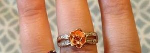 Size 7 sterling silver rose ring, Rose gold