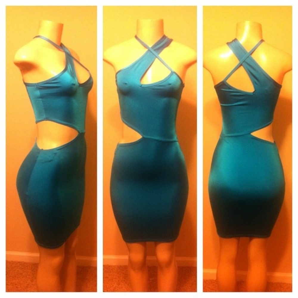 Teal Cutout Dress