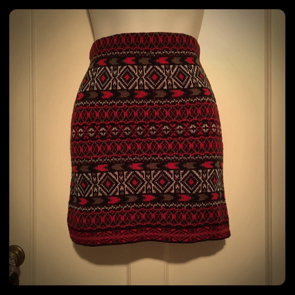 UO Ecote Festive Pattern Mini Skirt, Size XS