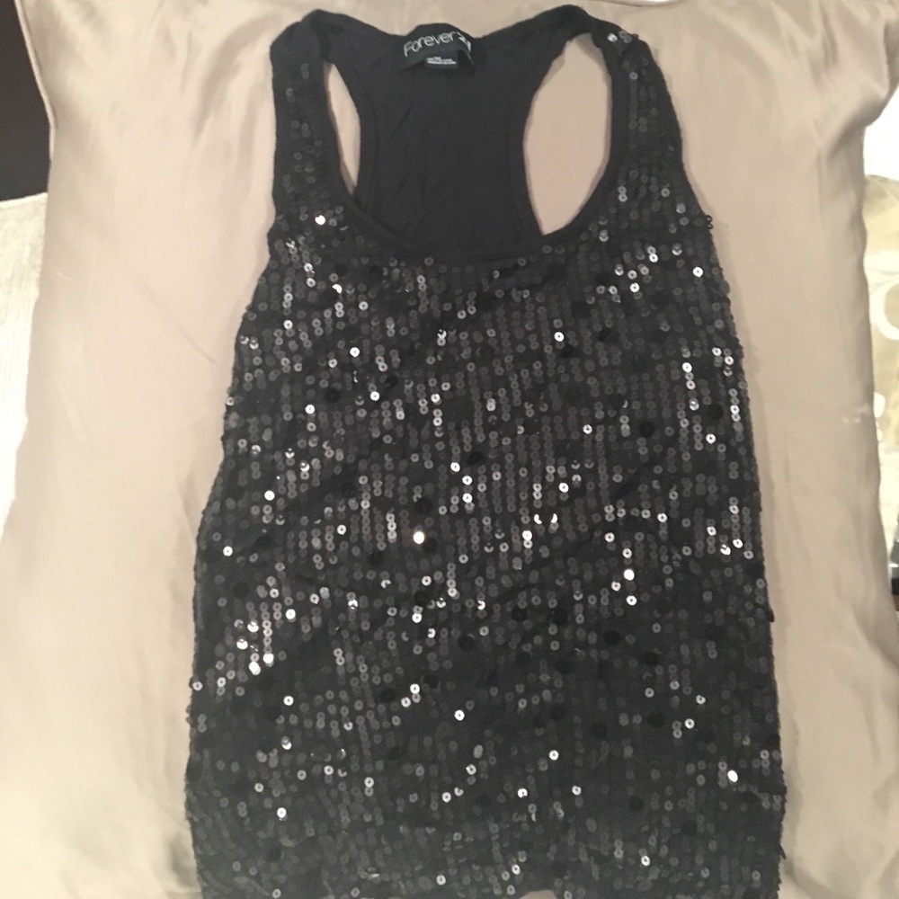 Black sequin top
