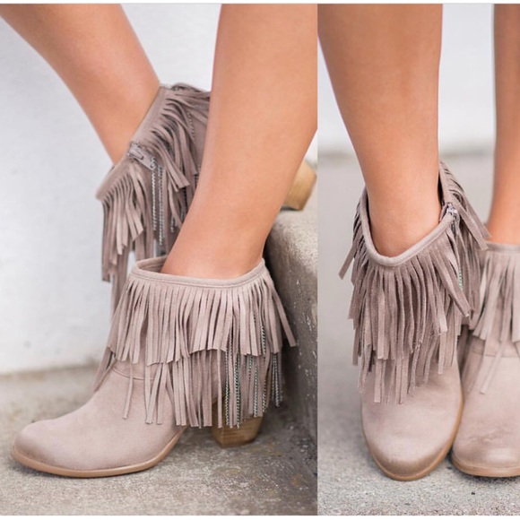 Boho Fringe Booties with Coco Dripping Chains - Picture 3 of 5