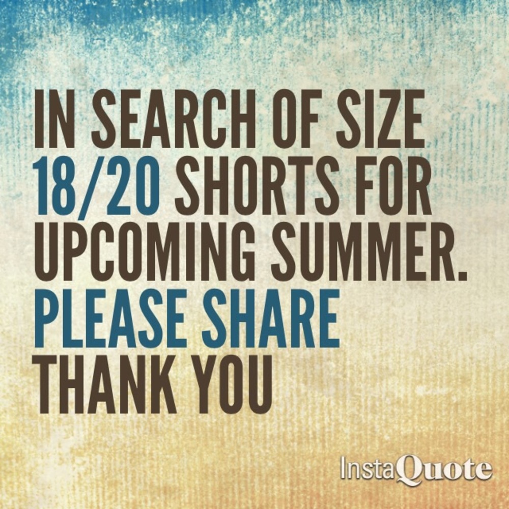 In search of size 18/20 shorts