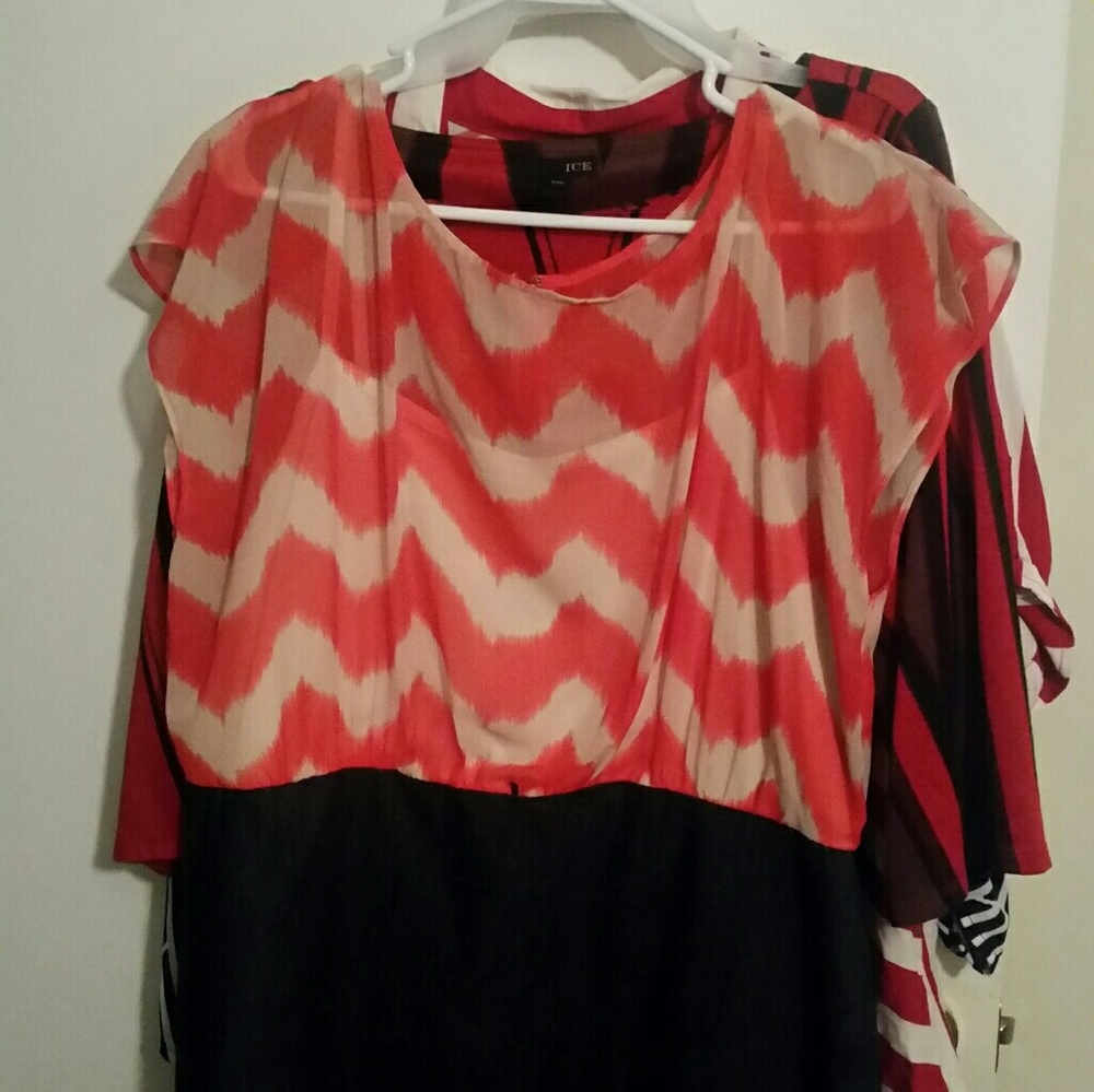 Ladies Dress size18, orange /white /blue deinm.