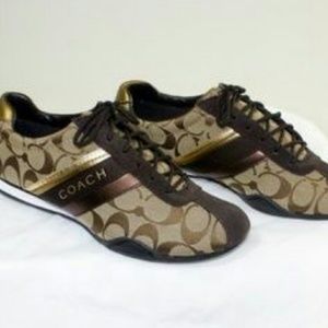 Coach Logo Sneakers SZ 7M BNIB Brown