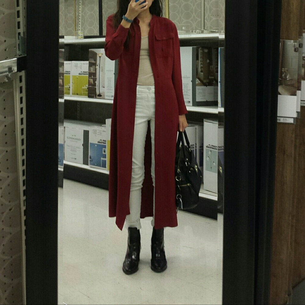 Silk Red Shirtdress Talbots Petite