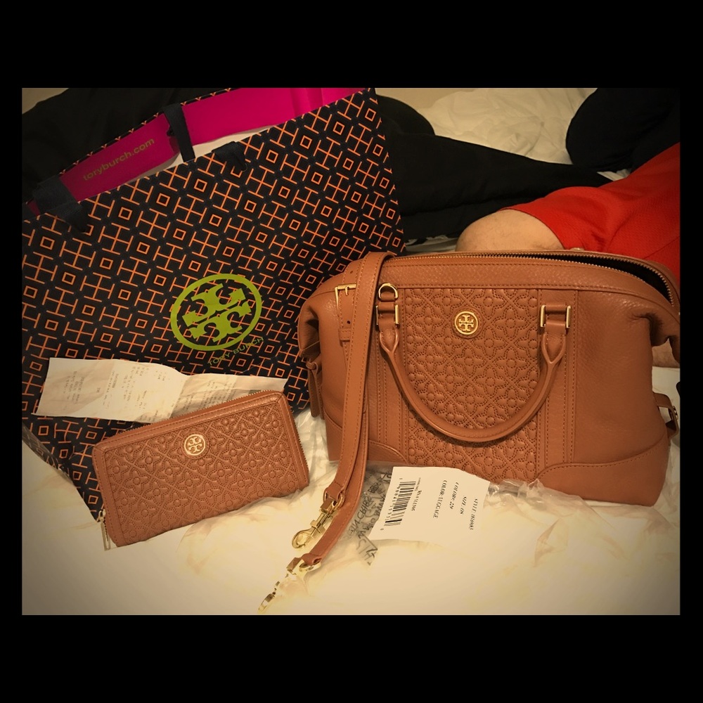 Tory burch landon mini satchel w/ matching wallet