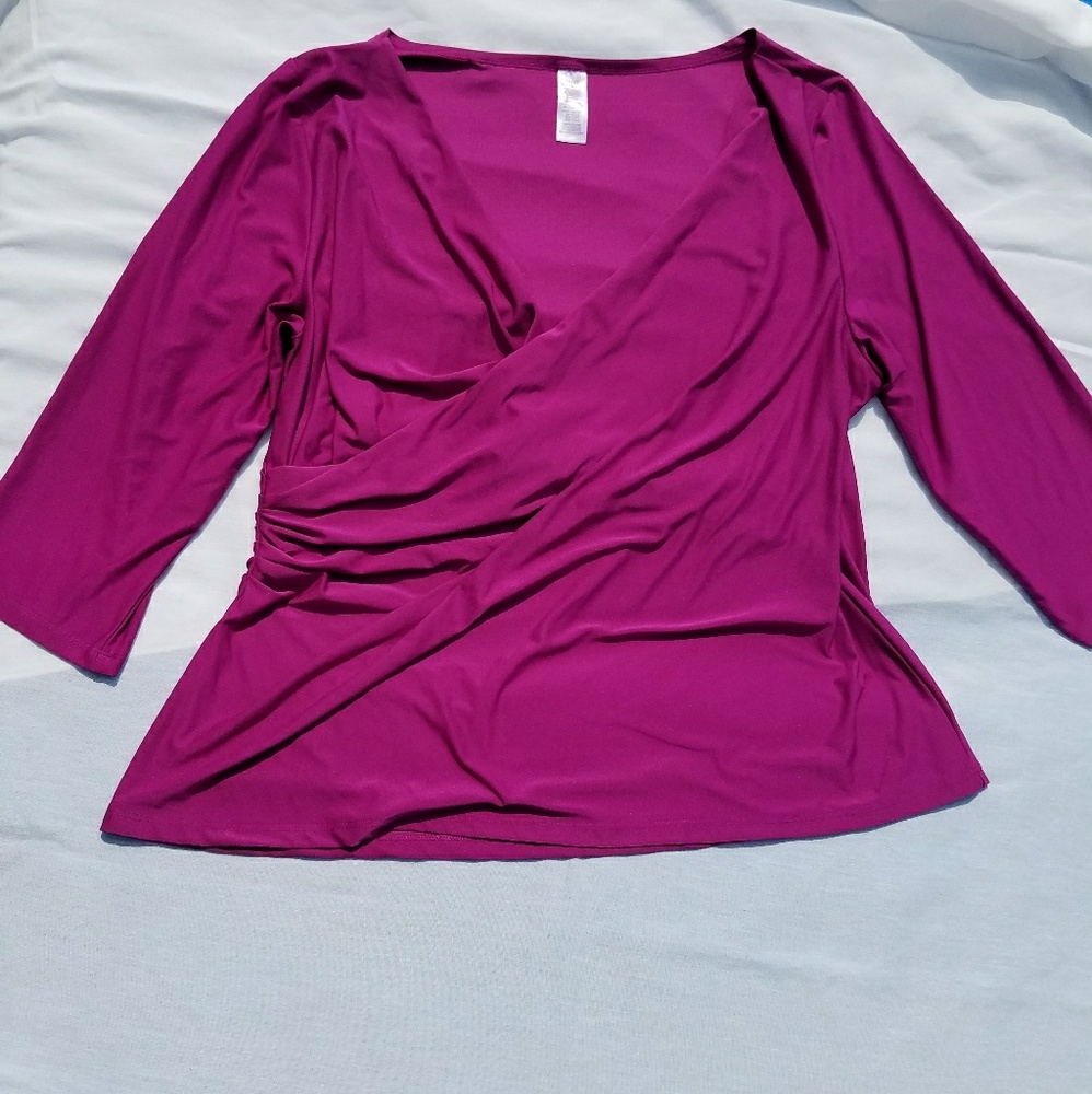 Magenta wrap top