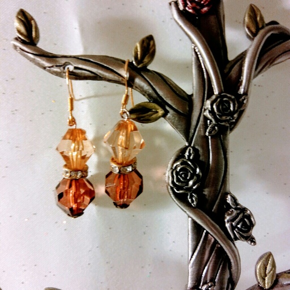 Beautiful Amber and topaz earrings - Picture 2 of 3