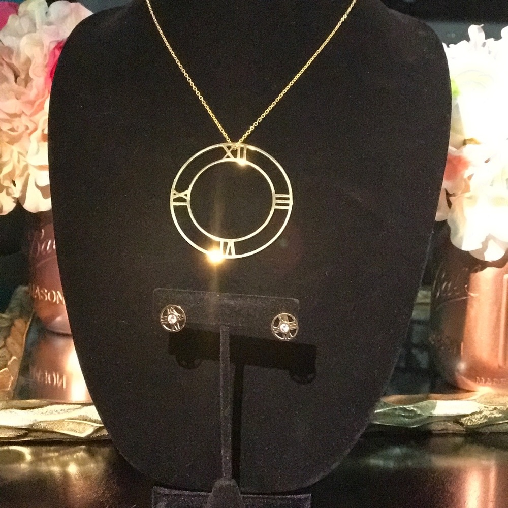 Stainless Steel Jewelry Set Roman Numbers