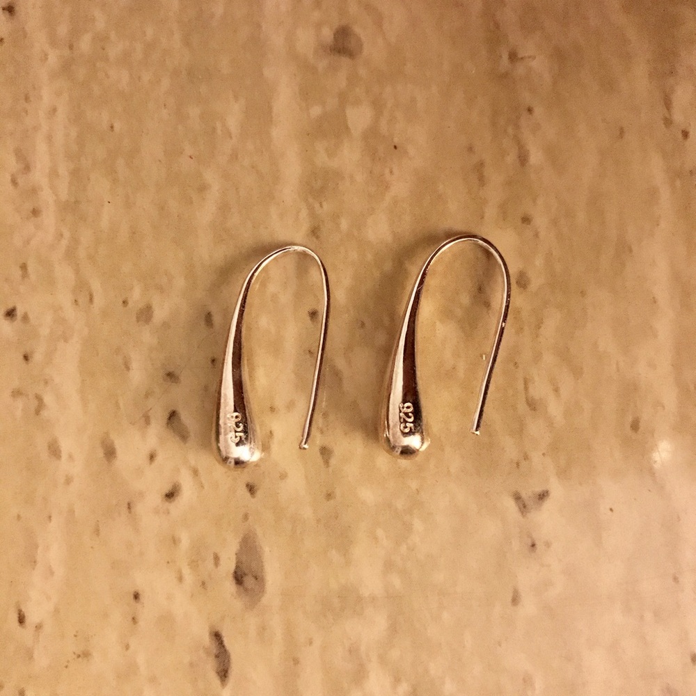 New 925 Sterling Silver Teardrop Dangle Earrings - Picture 2 of 2