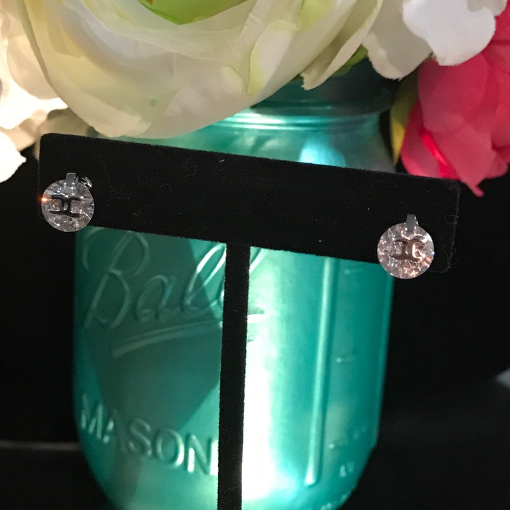 Stainless Steel and Crystal stud Earrings
