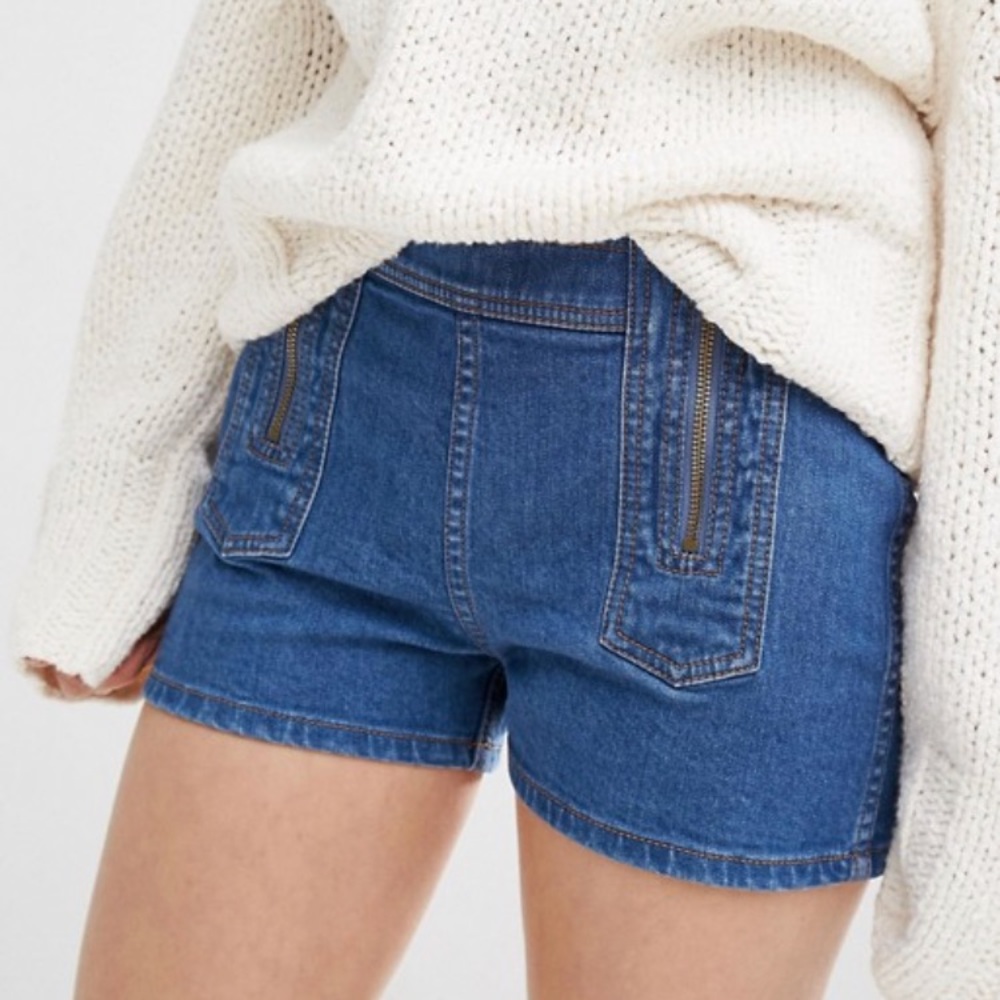 FREE PEOPLE Zipper Jean Shorts