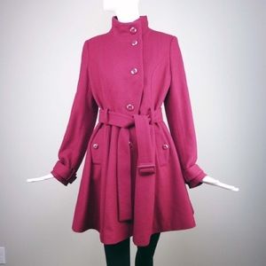 ASOS Fit and Flare Funnel Neck Coat Size 8