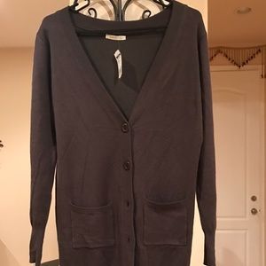 Cute long button front cardigan with pockets