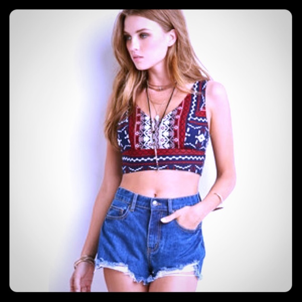 Tribal crop top