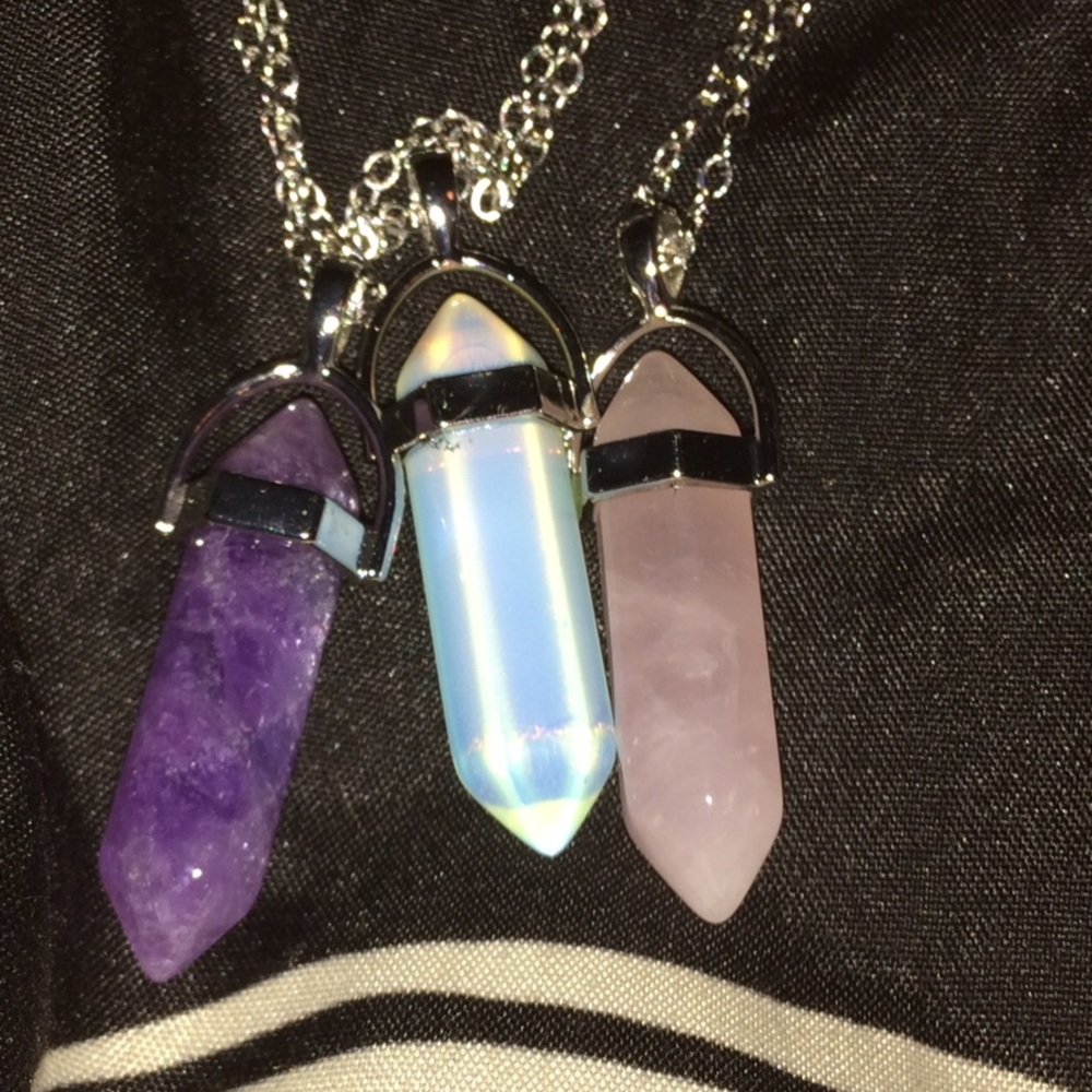Quartz crystal necklace