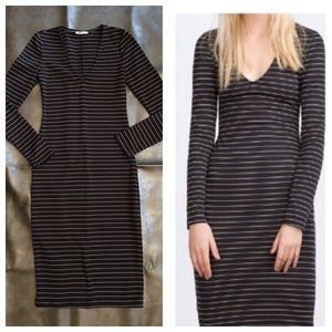 Zara striped form fitting dress.