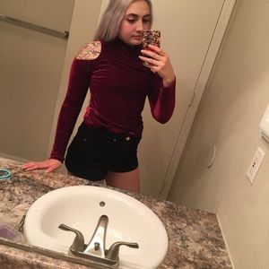 Red velvet off the shoulder
