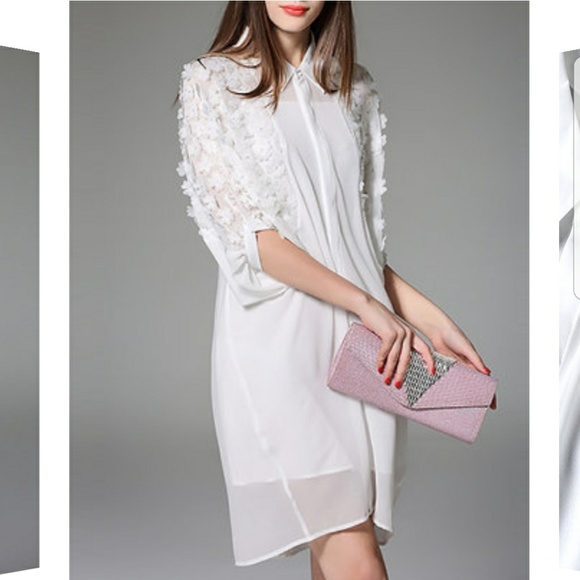 3/4 sleeve shirt dress - Picture 2 of 7