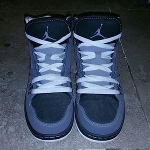 Nike Gray Black Air Jordan 1 Flight GS