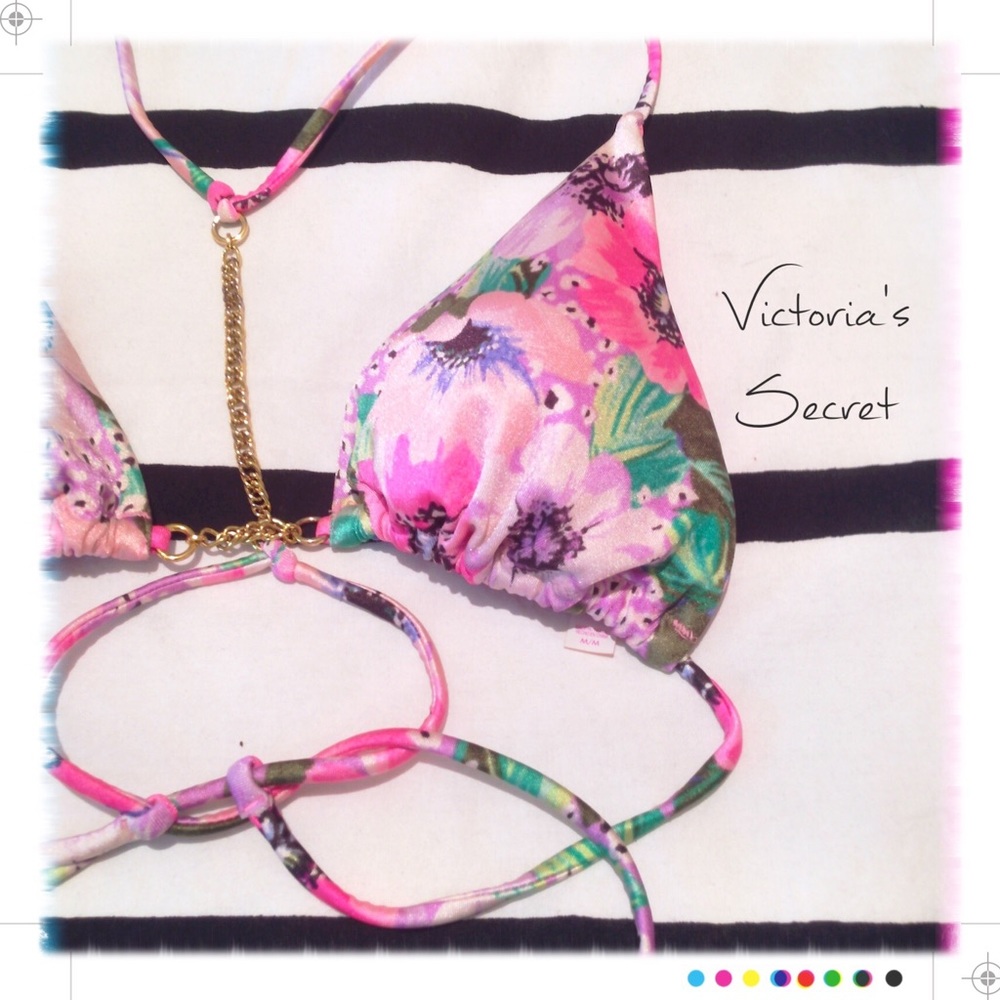 NOW $20! Victoria's Secret Gold Chain Bikini Top - Picture 1 of 5