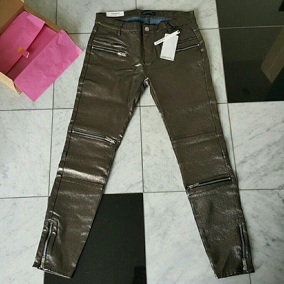 Zara Metallic Zip Biker Trousers - Picture 6 of 8