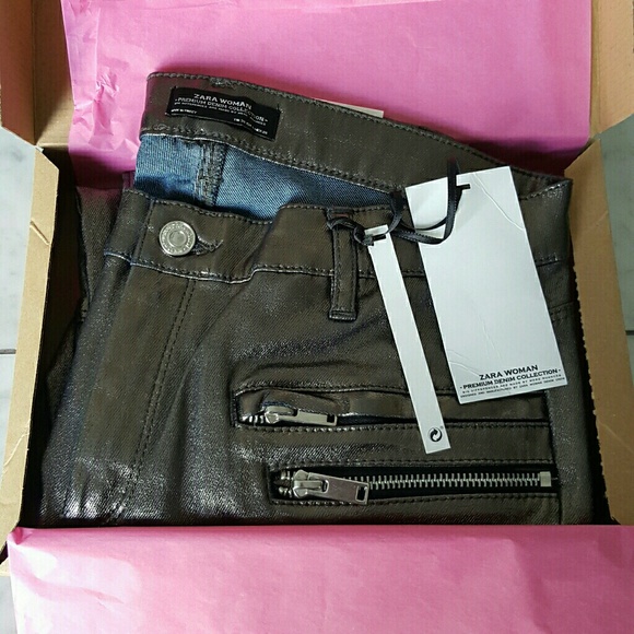 Zara Metallic Zip Biker Trousers - Picture 8 of 8