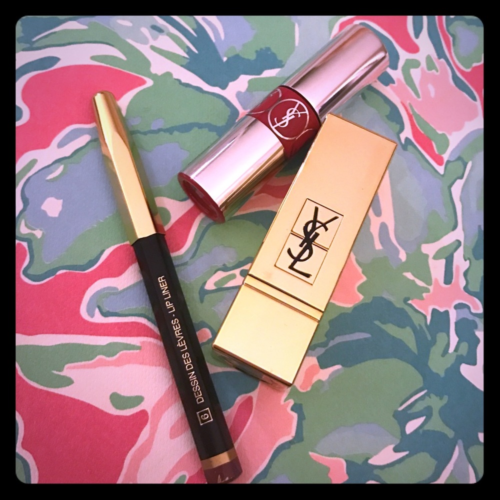 NWT YSL deluxe lip stick, lip gloss and lip liner