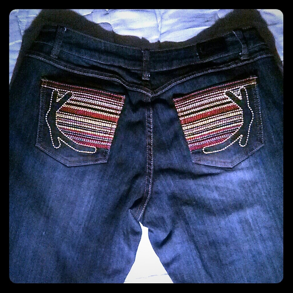 24K Gold Karl Kani Dark Indigo 11/12 Jeans 32x33