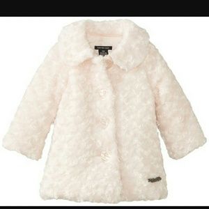 12 month old baby pink calvin Klein fur coat