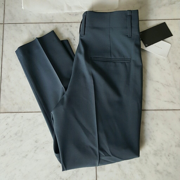 Zara Navy Wool Blend Ankle Trousers - Picture 5 of 6