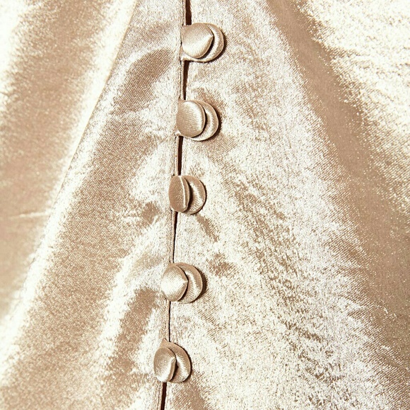 Zara Champagne Double V- Neck Top Sz M - Picture 5 of 8