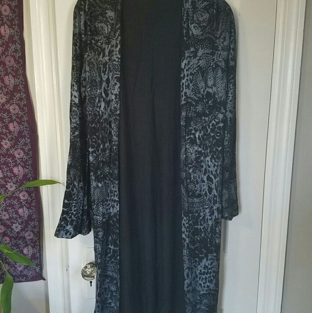 Brynn walker maxi cardigan layer black silver S