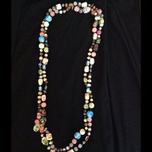 Long pastel beaded necklace