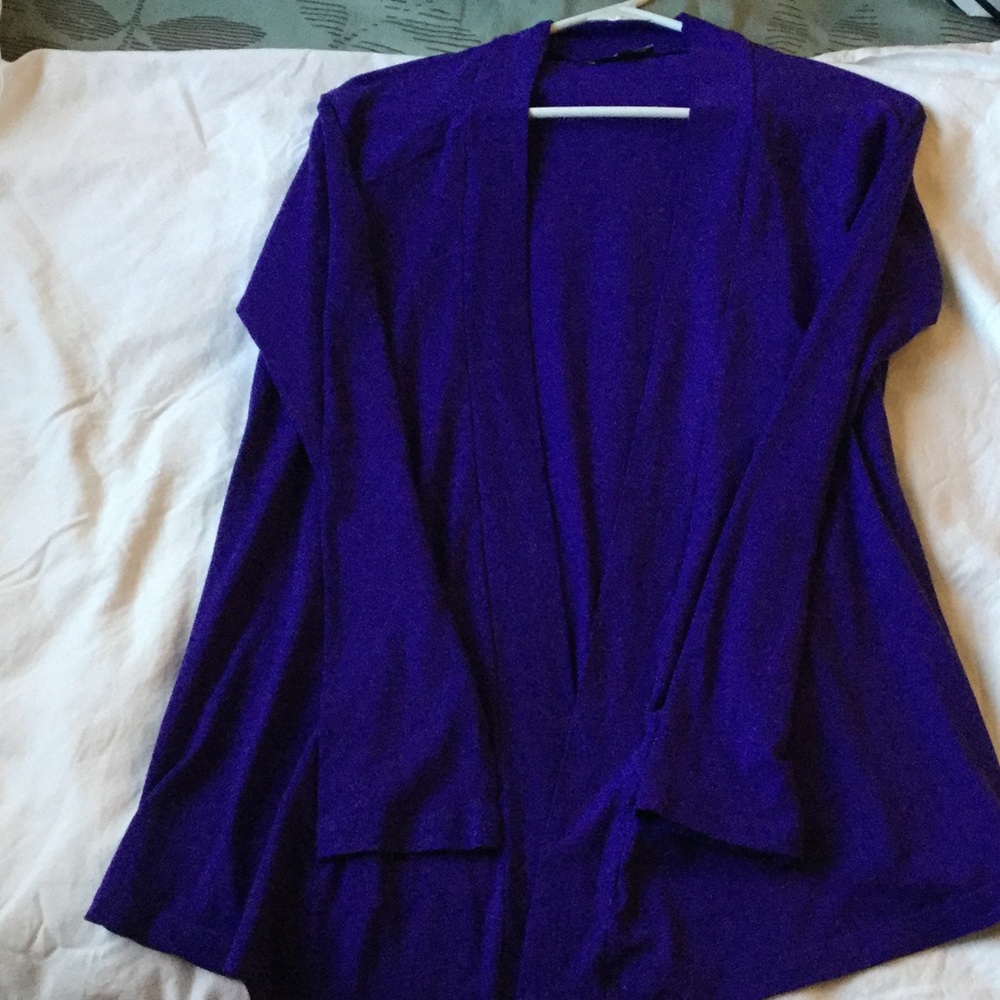 Express Open Front Cardigan Purple