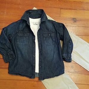 Boys Lee 3T Denim Button Down Shirt