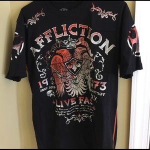 Orange white and black Affliction t