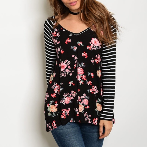 Floral Striped Jersey - Picture 2 of 7