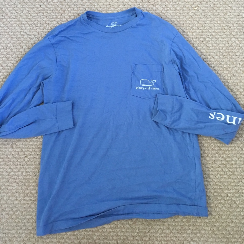 VINEYARD VINES LIGHT BLUE LONG SLEEVE TEE
