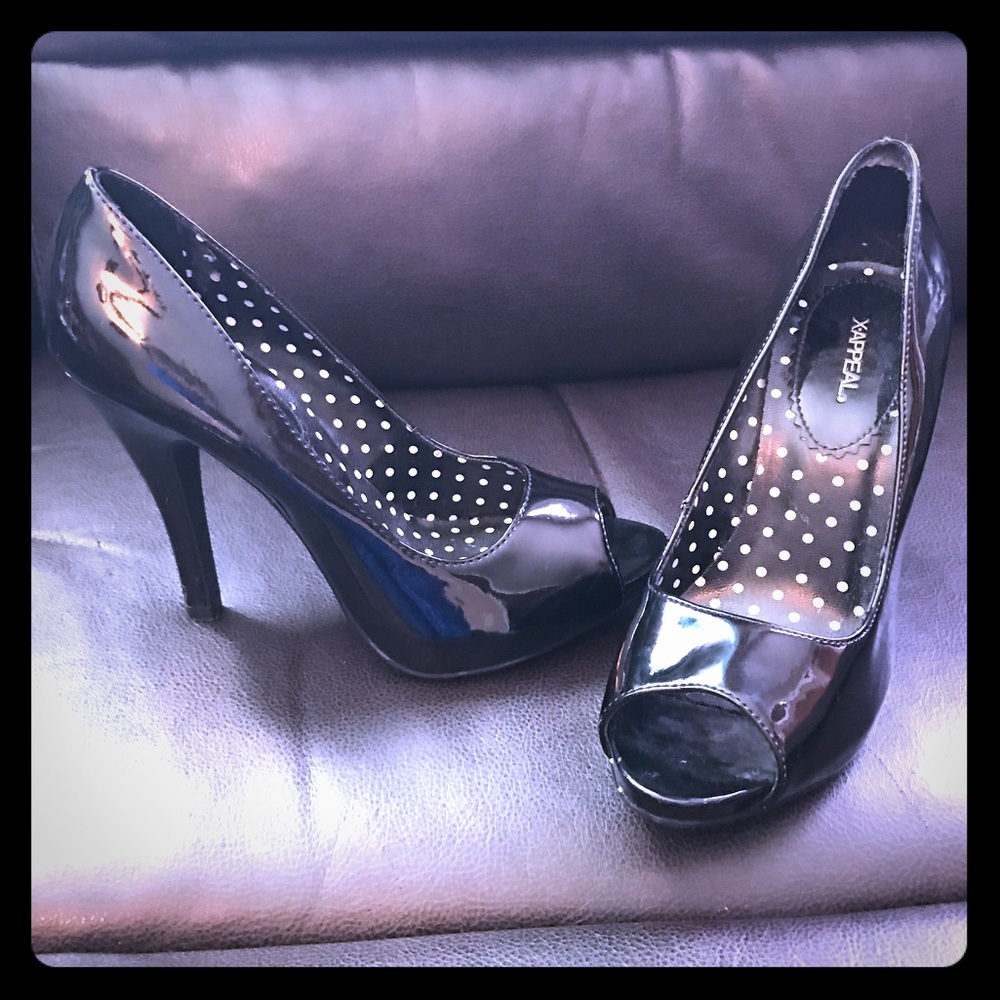 X Appeal peep toe heels
