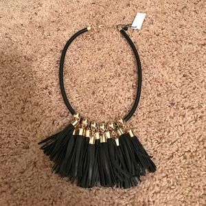 WHBM Black & Gold tassel necklace.