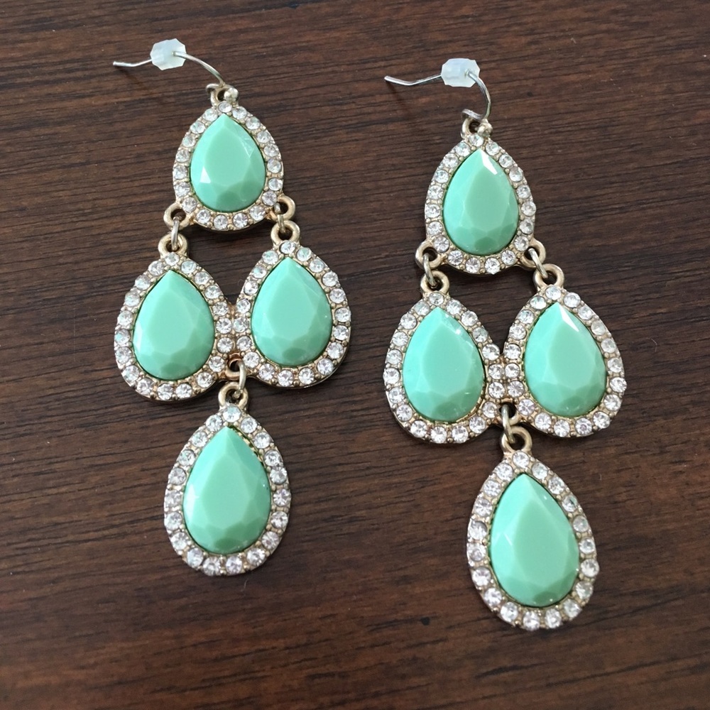 Mint Green Chandelier Earrings