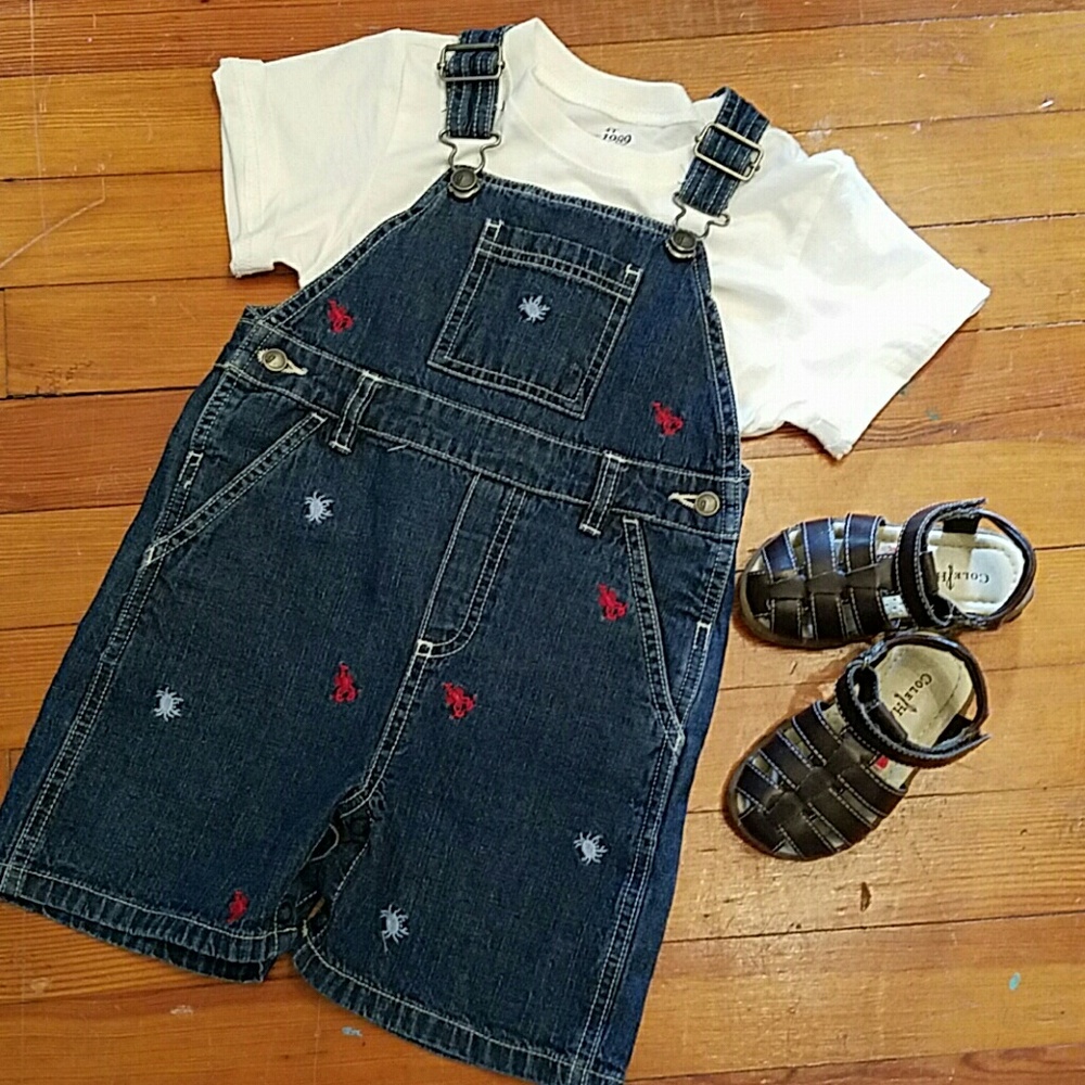 18-24 mos Nautical Denim Short Overalls