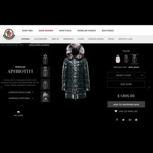 Moncler Aphrodite aphrotiti jacket in dark olive