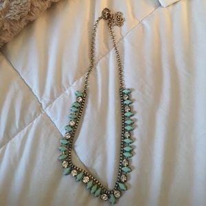 J. Crew Factory Green and diamond necklace