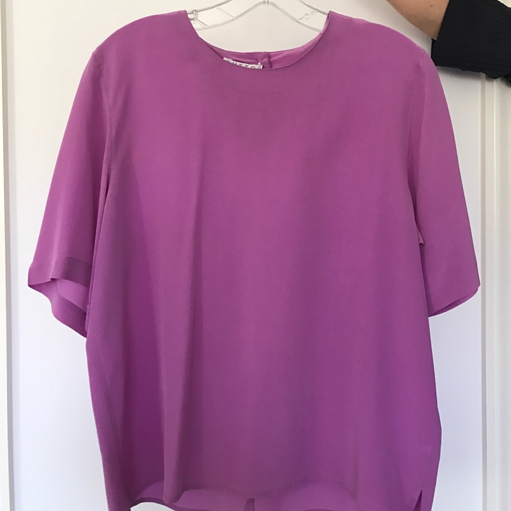 Sutton Studio Short Sleeve Silk Blouse